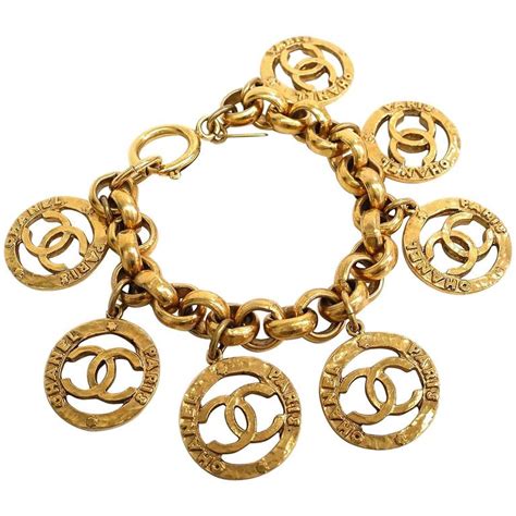 vintage chanel logo bangle bracelet|authentic chanel charm bracelets.